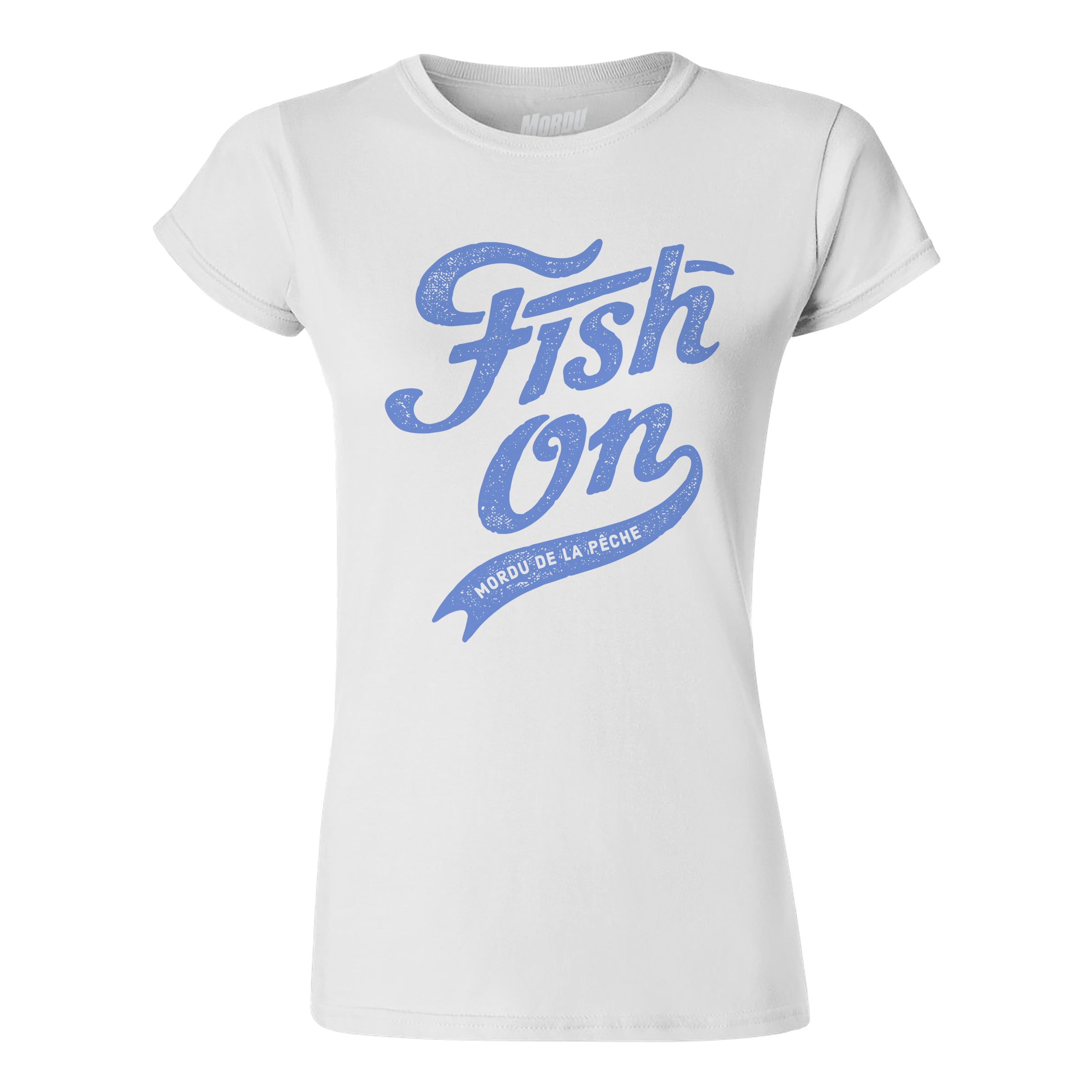 T-shirt femme Fish On vintage - Blanc