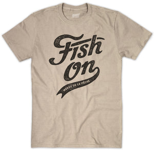T-shirt homme Fish On vintage - Sable
