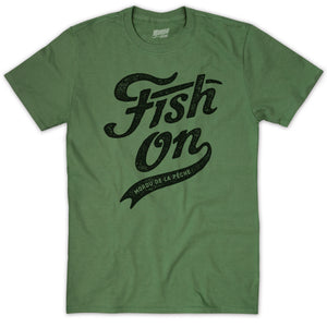 T-shirt homme Fish On vintage - Kaki