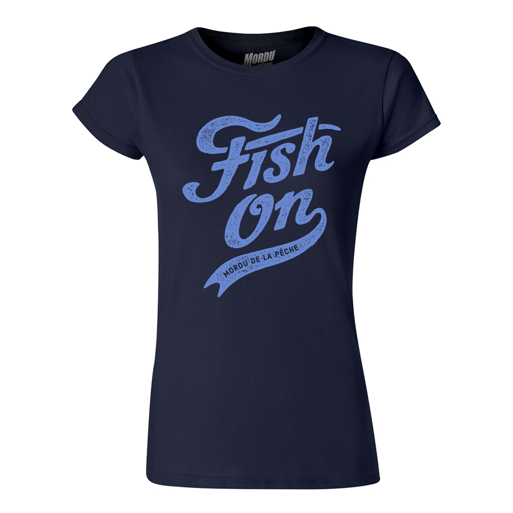 T-shirt femme Fish On vintage - Marine